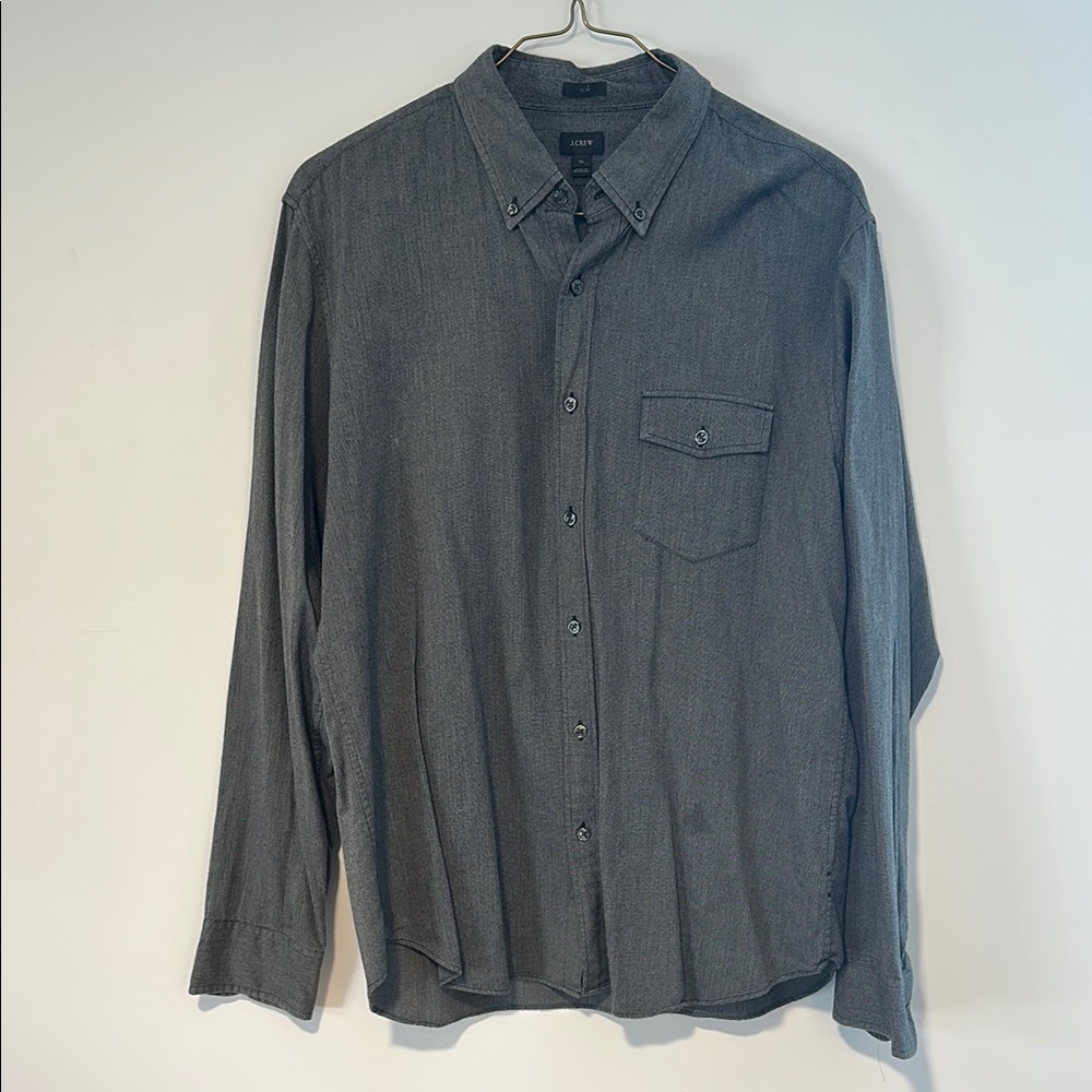 J. Crew Gray Casual Button Down Shirt Soft Matte Finish